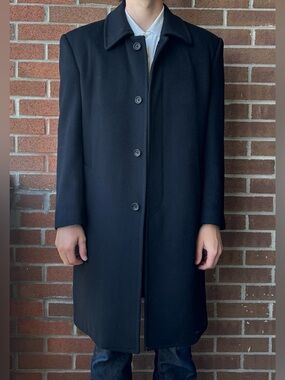 Joseph & Feiss Black Single-Breasted Top Coat